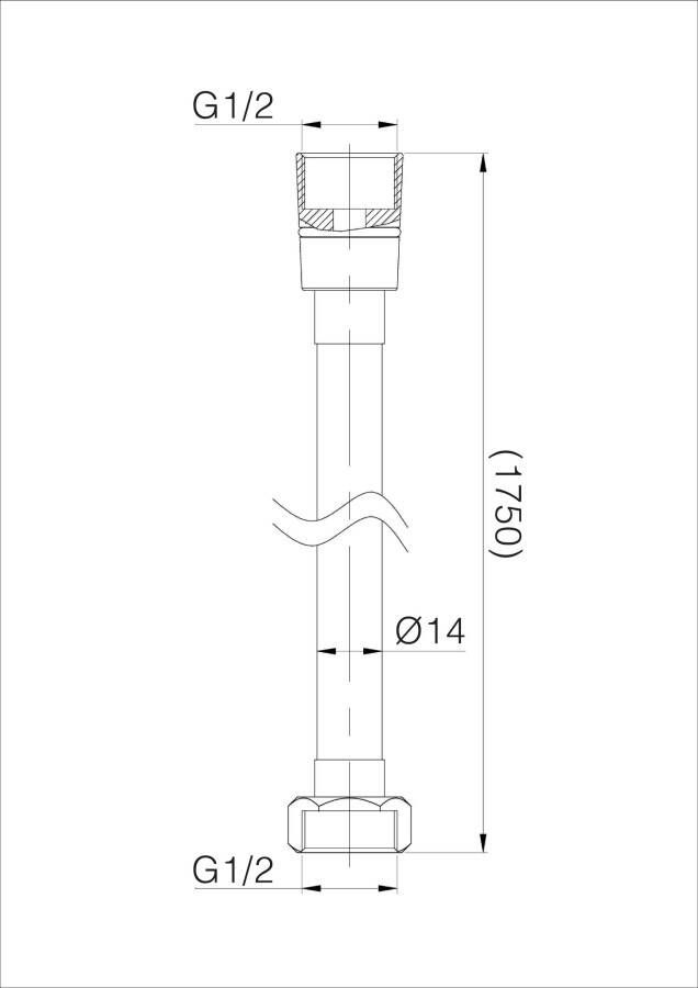 Wiesbaden chroom doucheslang 175cm