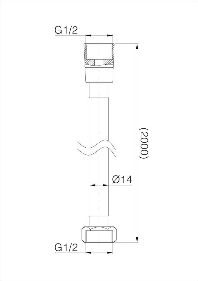 Wiesbaden chroom doucheslang 200cm