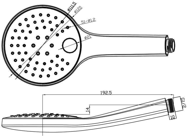 Wiesbaden Clic chroom ABS handdouche rond 1 2&apos;&apos;