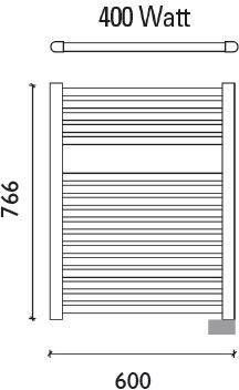 Wiesbaden Elara elektrische radiator 76 6 x 60 cm mat zwart 400 Watt