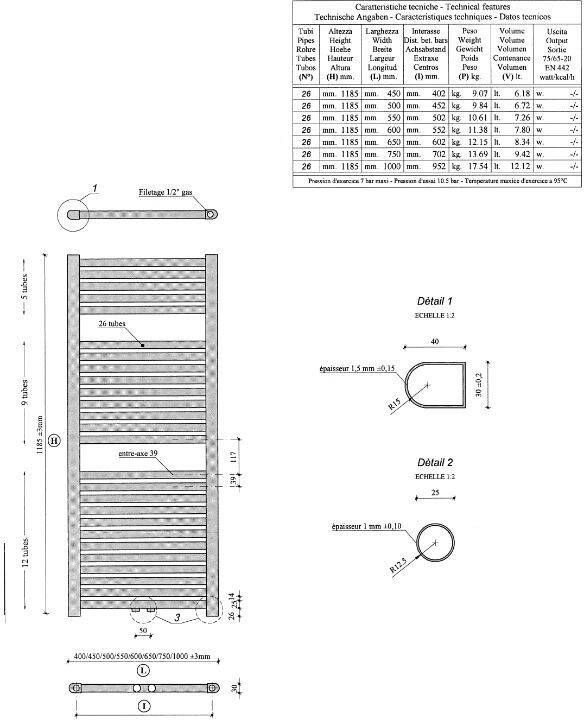 Wiesbaden Elara sierradiator 118 5 x 45 0 cm antraciet