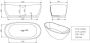 Wiesbaden Vrijstaand bad Eva | 180x84 cm | Incl.Afvoer-Wit | Sleuf overloop | Solid surface | Mat wit - Thumbnail 8