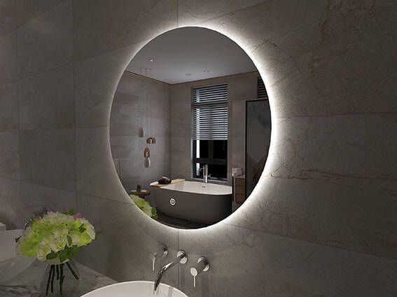 Wiesbaden Giro spiegel rond met LED dimbaar 120 cm