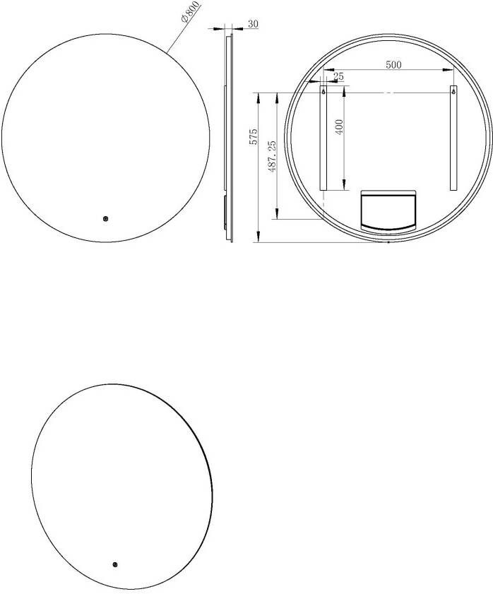 Wiesbaden Giro spiegel rond met LED dimbaar 80 cm