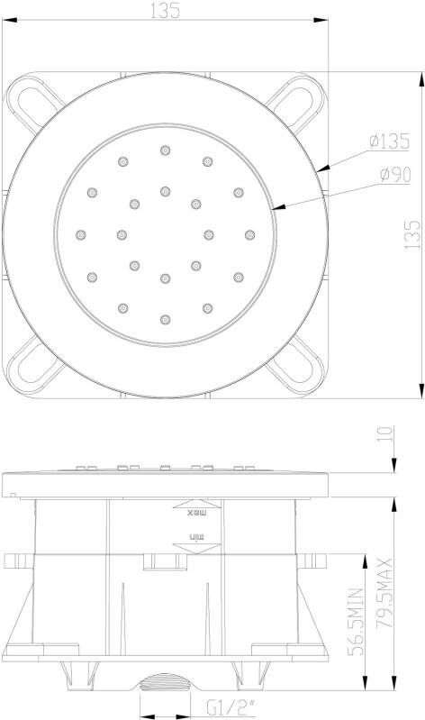 Wiesbaden inbouw verstelbare zijdouche rond 135mm ABS chr