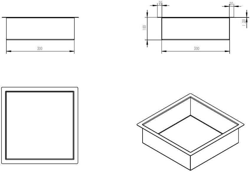 Wiesbaden inbouwnis 30x30x10cm mat wit