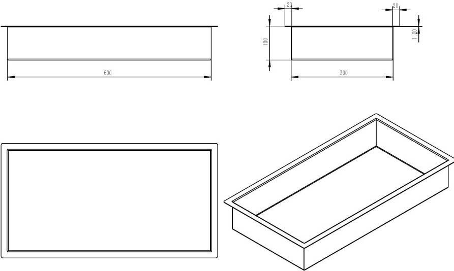 Wiesbaden inbouwnis 30x60x10cm mat wit