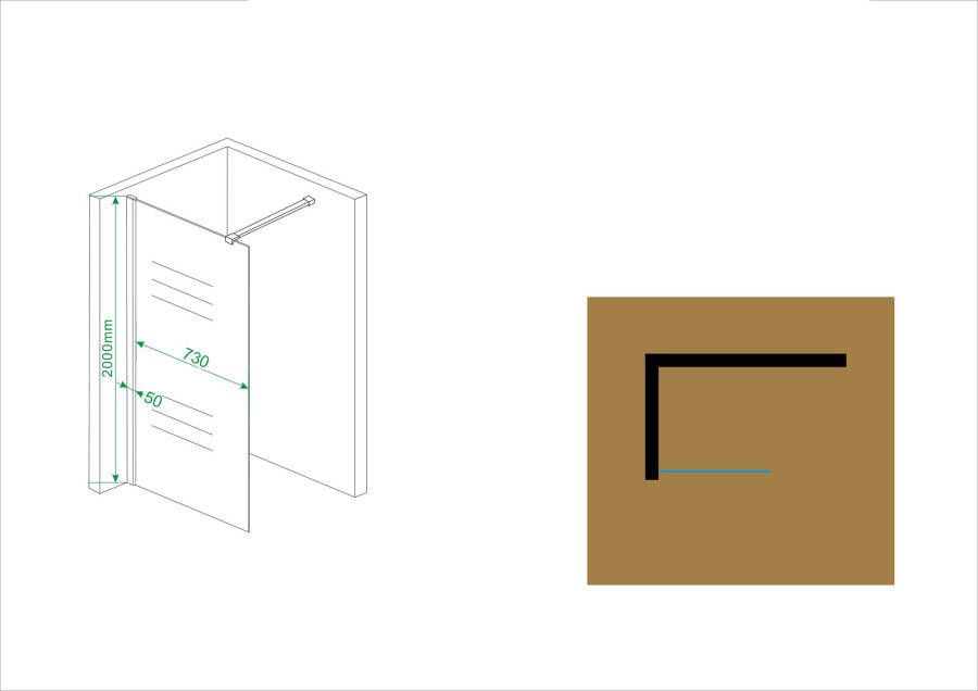 Wiesbaden inloopdouche met muurprofiel 800x2000 10mm NANO rookglas