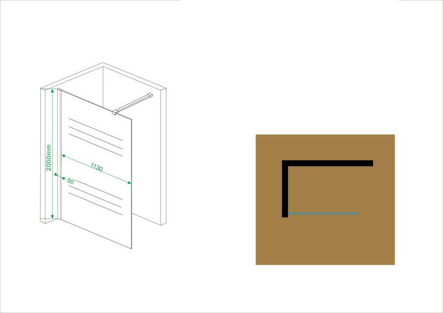 Wiesbaden inloopdouche + muurprof.1200x2000 10mm NANO ged.matglas