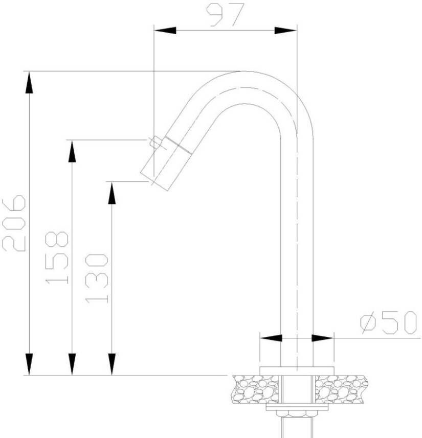 Wiesbaden Metro fonteinkraan 1 2" mat zwart