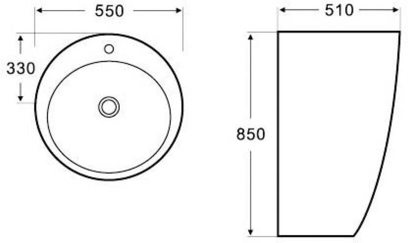 Wiesbaden Noa lavabo 500x500x830mm