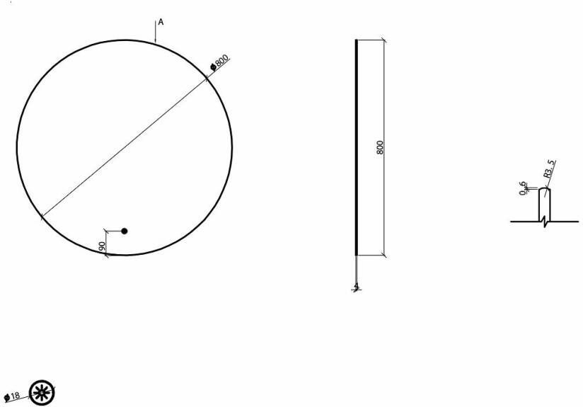 Wiesbaden Novi ronde spiegel met LED dimbaar 80 cm geborsteld messing