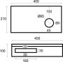 Sanifun Hak planchet 40 x 21 x 10 rechts tbv opzetfontein 20 cm. - Thumbnail 5