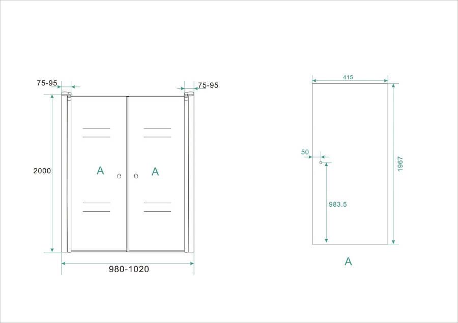 Wiesbaden Pendeldeur in nis 1000x2000 6mm NANO glas