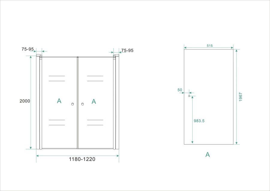 Wiesbaden Pendeldeur in nis 1200x2000 6mm NANO glas