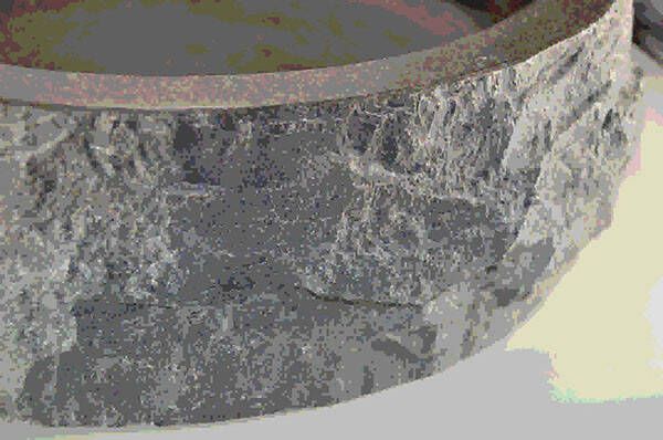Wiesbaden Raw waskom rond hamerslag 40x12 cm hardsteen gezoet