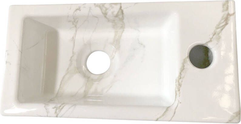 Wiesbaden Rhea mini fontein rechts 36 5 x 18 x 9 cm keramiek carrara