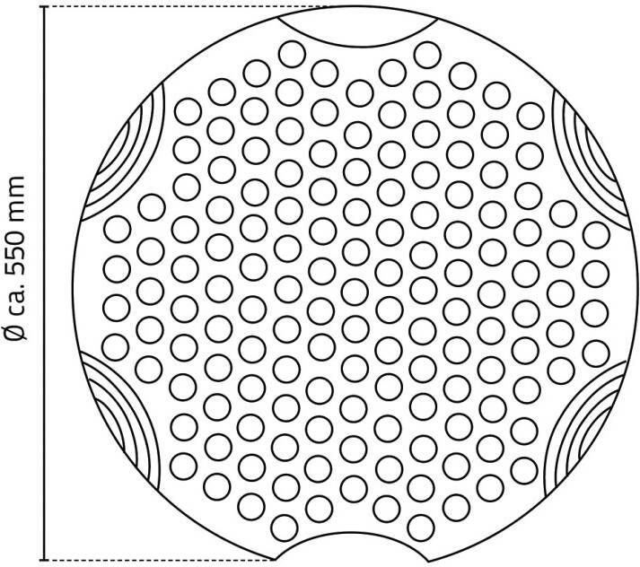 Wiesbaden Ridder Tecnoplus antislip mat douche rond 55 cm grijs