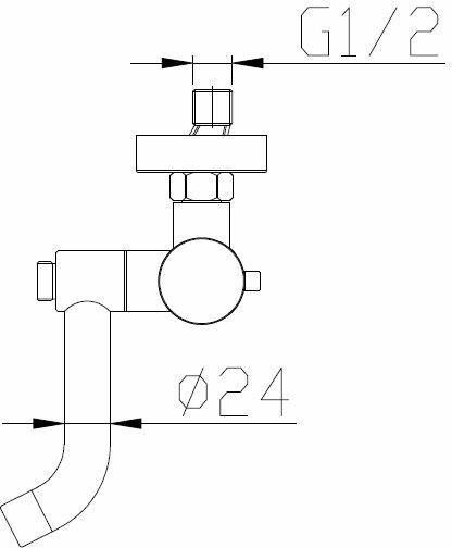 Wiesbaden Rio-304 thermostatische badmengkraan met omstel-uitloop RVS