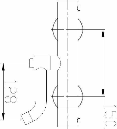 Wiesbaden Rio-304 thermostatische badmengkraan met omstel-uitloop RVS