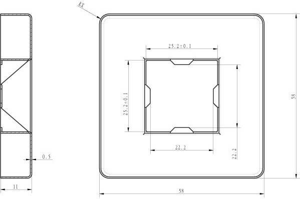 Wiesbaden Rombo douchearm met plafondbevestiging 15 cm chroom