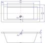 Xellanz Ligbad Inbouw Santino Rechthoek 1-2 Persoons Duobad 80x180x49cm Acryl Badkuip Glans Wit - Thumbnail 4
