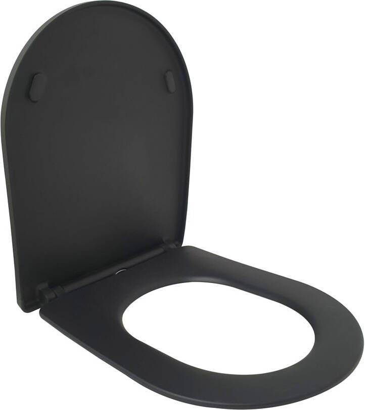 Wiesbaden Shade slim toiletzitting softclose en quick release mat zwart