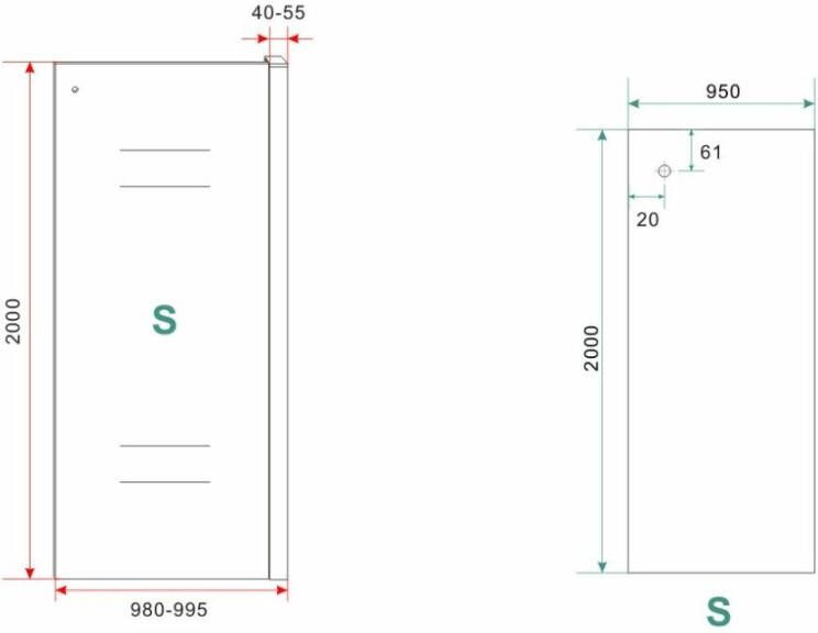 Wiesbaden Sita inloopdouche met handdoekhouder 100x200 cm chroom 8 mm helder glas met Nano coating