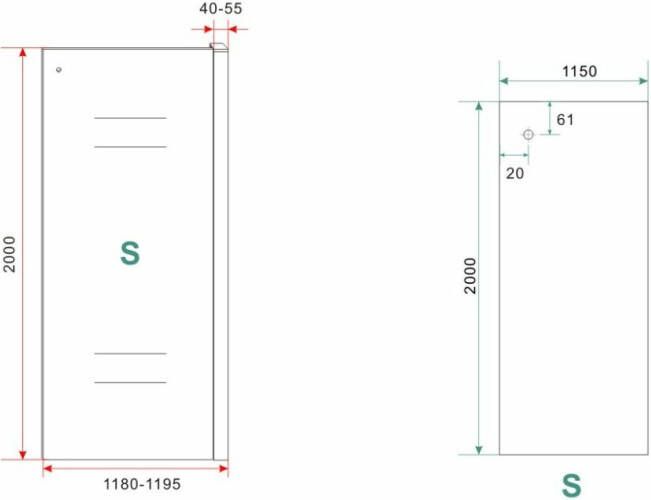 Wiesbaden Sita inloopdouche met handdoekhouder 120x200 cm chroom 8 mm helder glas met Nano coating