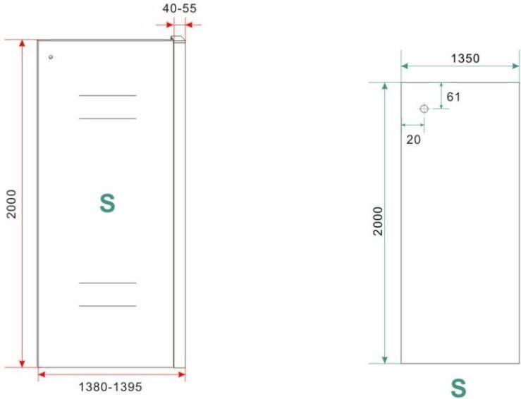 Wiesbaden Sita inloopdouche met handdoekhouder 140x200 cm chroom 8 mm helder glas met Nano coating