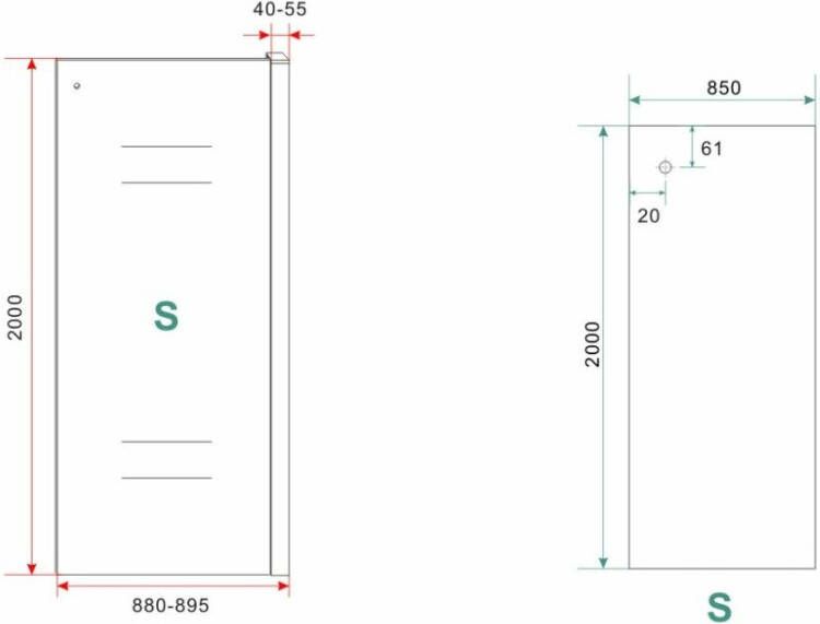 Wiesbaden Sita inloopdouche met handdoekhouder 90x200 cm chroom 8 mm helder glas met Nano coating