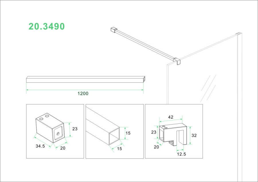 Wiesbaden Slim stabilisatiestang 120 cm chroom