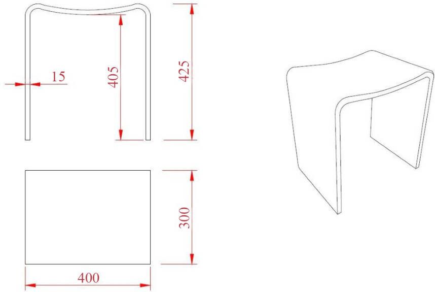 Wiesbaden Solid surface kruk 40 x 30 x 42 5 cm mat wit