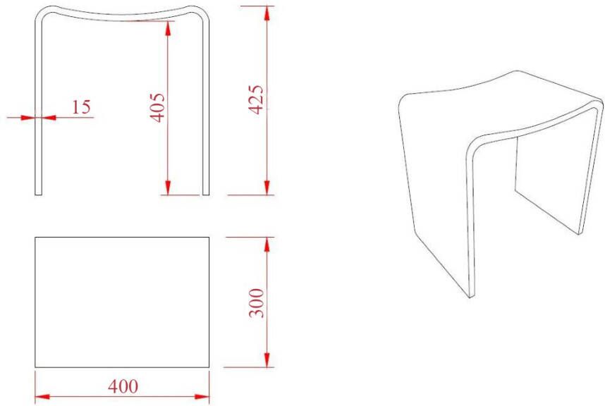 Wiesbaden Solid surface kruk 40 x 30 x 42 5 cm mat zwart