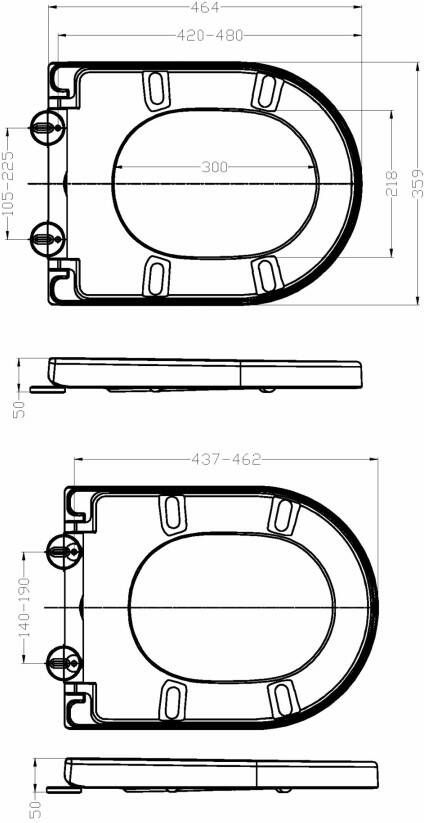 Wiesbaden Vesta toiletzitting softclose en quick release mat wit