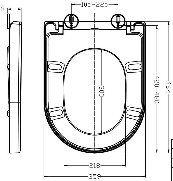 Wiesbaden Vesta toiletzitting softclose en quick release mat zwart