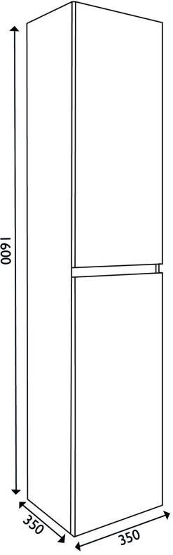 Wiesbaden Vision kolomkast 2 deuren 160x35x35 houtnerf grijs