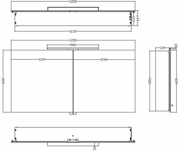 Xellanz Bright spiegelkast met LED 120 x 60 x 14 cm