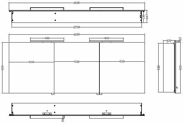 Xellanz Bright spiegelkast met LED 160 x 60 x 14 cm