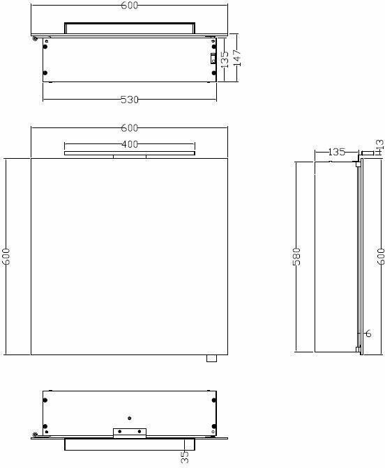 Xellanz Bright spiegelkast met LED 60 x 60 x 14 cm