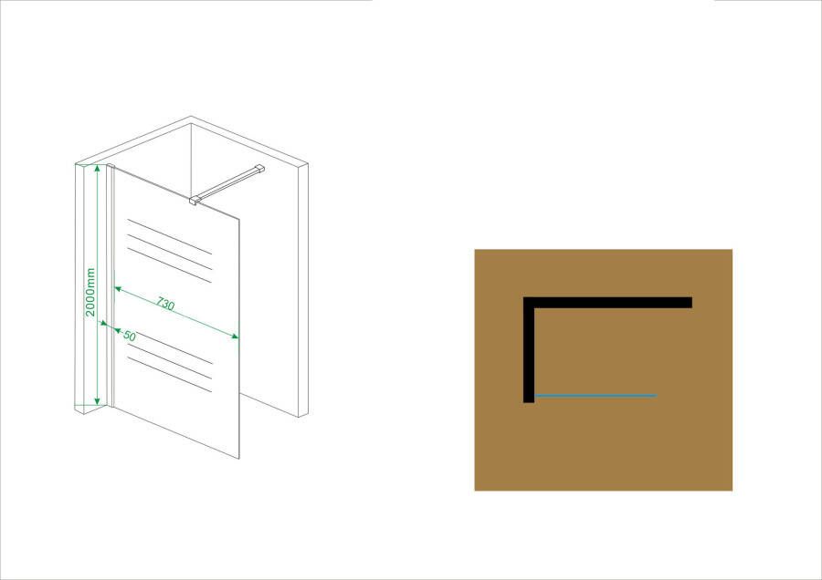 Xellanz inloopdouche + muurprofiel 1100x2000 10mm NANO glas