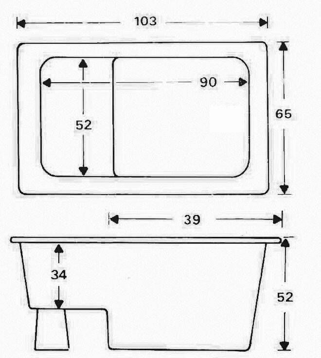 Xellanz Marinella zitbad 103x65x52 wit