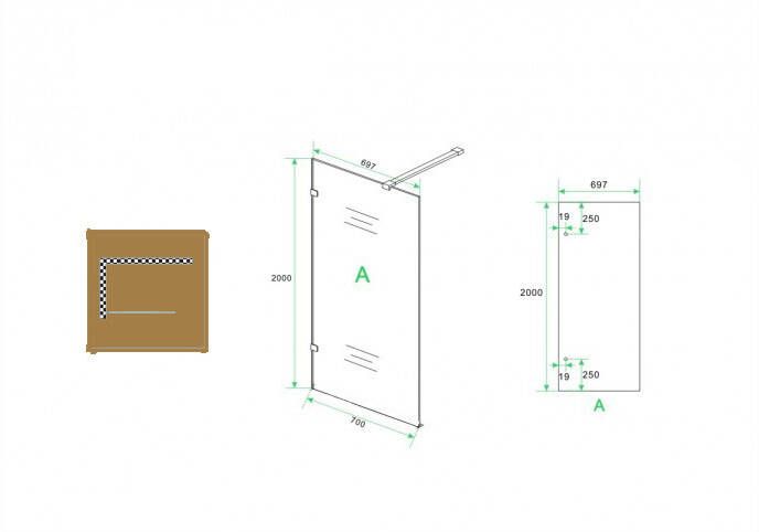 Xellanz profielloze inloopdouche 700x2000 8mm NANO glas