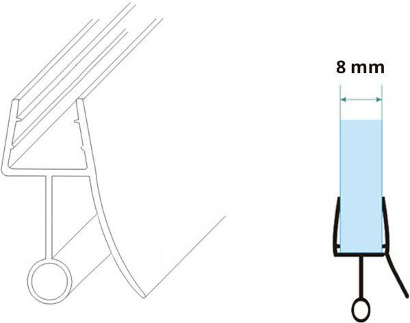 Xellanz Rubber strip tbv onderzijde 1 4 rond enkele deur