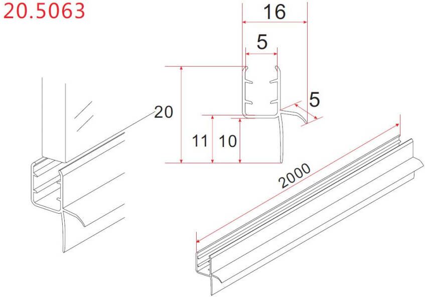 Xellanz type 2 rubberen waterkering 200 x 0 5 cm transparant