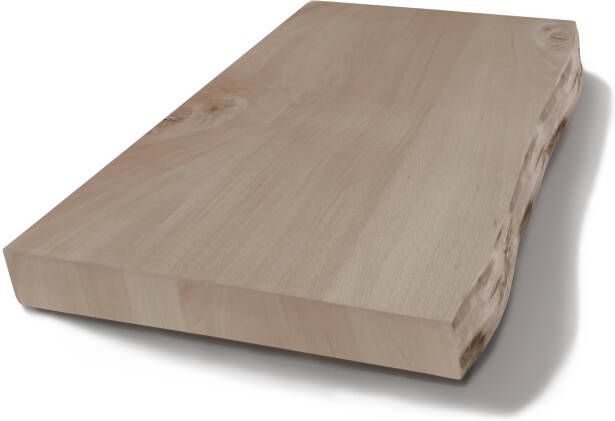 Gliss Design Wastafelblad massief hout met boomschors 100 cm Olie wit