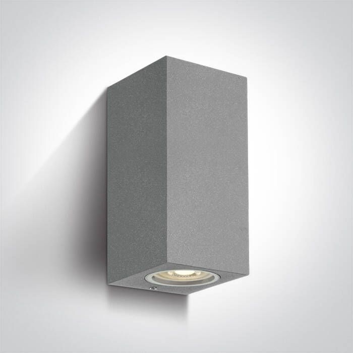 Glovalux Wandspot rechthoek up down grijs IP65