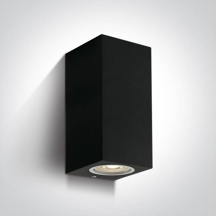 Glovalux Wandspot rechthoek up down zwart IP65