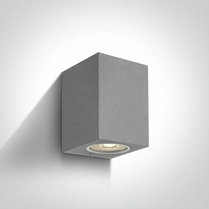 Glovalux Wandspot vierkant up down grijs IP65