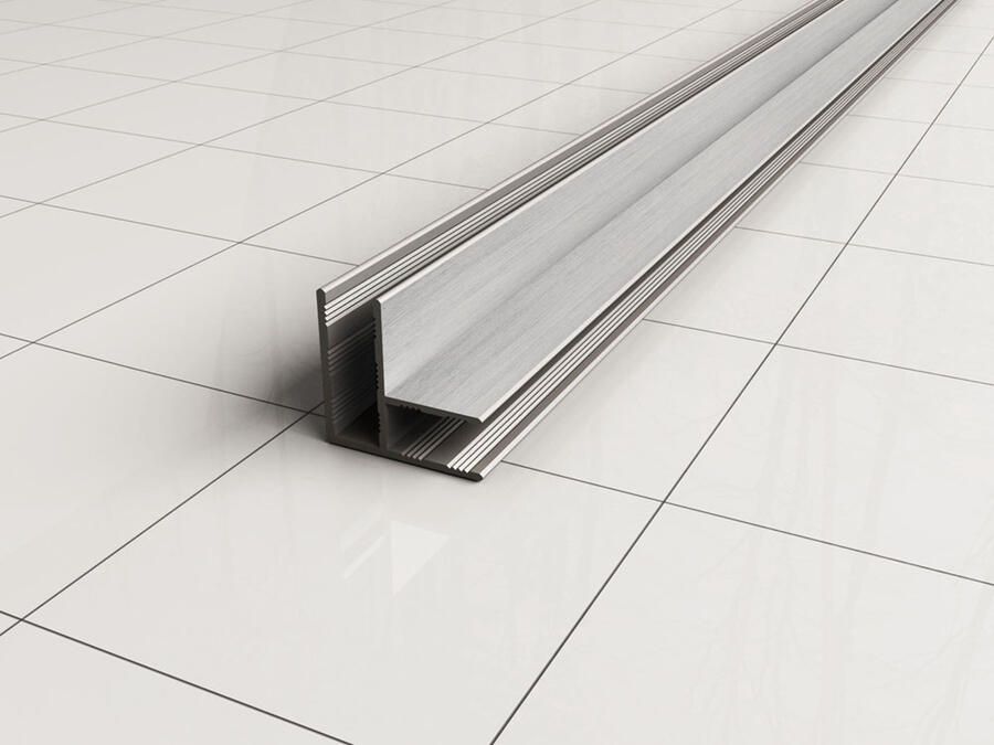 Wiesbaden Slim | hoekprofiel | 200 cm voor glaswand 8 of 10 mm | Geborsteld staal